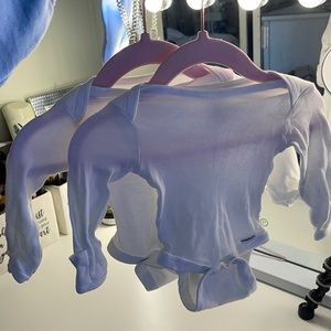 2 white Organic Gerber onesies.